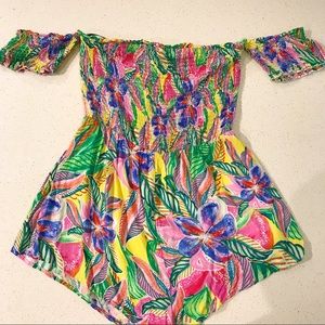 Tropical Strapless Romper
